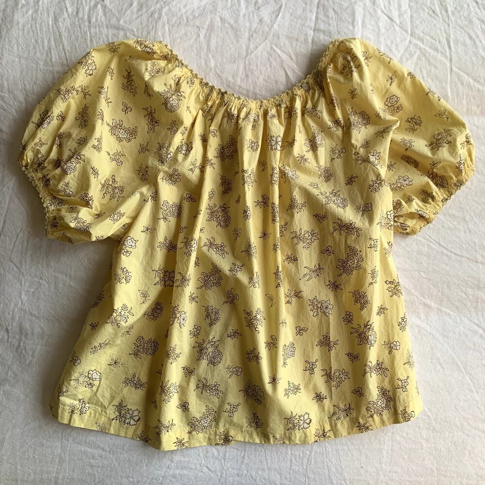 Doen Tennessee Cotton Button Blouse Top Sunshine Bouton De Rose Butter Yellow - Picture 4 of 6